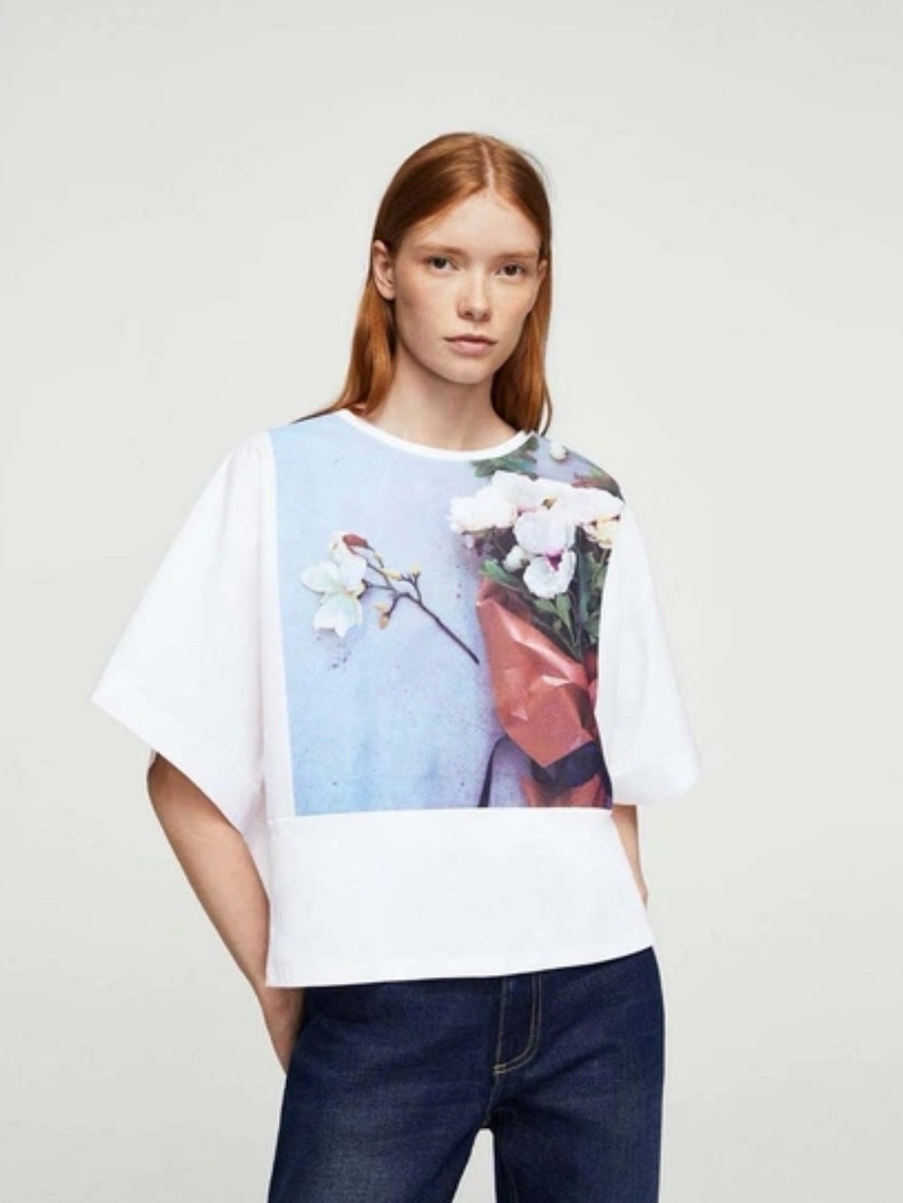 Mango Women's Cotton T-Shirt White Size Small